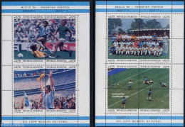 Argentina 1986 World Cup Football Winners 2x8v M/s, Mint NH, Sport - Football - Unused Stamps