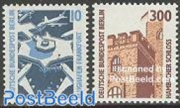 Germany, Berlin 1988 Definitives 2v, Mint NH, Transport - Aircraft & Aviation - Art - Castles & Fortifications - Ungebraucht