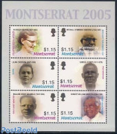 Montserrat 2006 Prominent Personalities 6v M/s, Mint NH, Health - History - Performance Art - Health - Politicians - M.. - Muziek