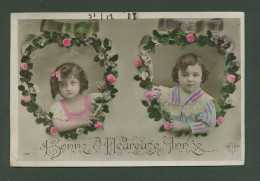 CARTE POSTALE DATEE DU 31/12/1908 POUR REIMS " BONNE ET HEUREUSE ANNEE " - CACHET POSTAL VILLE D'ALLEMAGNE - New Year