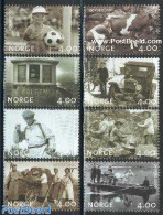 Norway 1999 Millennium 8v, Mint NH, Nature - Sport - Transport - Various - Cattle - Fishing - Football - Automobiles -.. - Nuevos