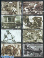 Norway 1999 Millennium 8v, Mint NH, Nature - Sport - Transport - Various - Cattle - Fishing - Football - Automobiles -.. - Ongebruikt