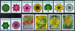 Singapore 1973 Definitives, Flowers & Fruits 13v, Mint NH, Nature - Flowers & Plants - Fruit - Obst & Früchte