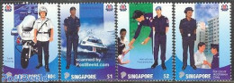 Singapore 2003 Police 4v, Mint NH, Transport - Various - Motorcycles - Ships And Boats - Police - Motorfietsen