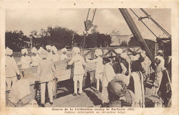 India - War Of Civilization Against Barbarism (1914) - Indian Dockers Disembarking A Belgian Airplane - Inde