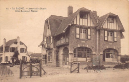 België - DE PANNE (W. Vl.) Duinenlaan - Villa's Leenje En Marcel - De Panne