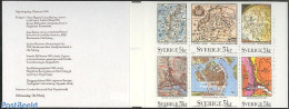 Sweden 1991 Maps 6v In Booklet, Mint NH, Science - Various - Astronomy - Maps - Art - Bridges And Tunnels - Unused Stamps