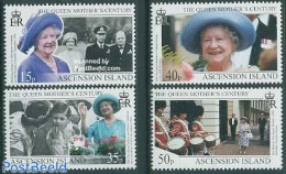 Ascension 1999 Queen Mother 99th Anniversary 4v, Mint NH, History - Kings & Queens (Royalty) - Koniklijke Families