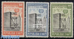 Haiti 1961 UNO, Anti-malaria 3v, Mint NH, Health - History - Health - United Nations - Haití