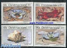 Christmas Islands 1985 Crabs 4v, Mint NH, Nature - Shells & Crustaceans - Crabs And Lobsters - Meereswelt