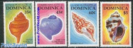 Dominica 1987 Shells 4v, Mint NH, Nature - Shells & Crustaceans - Vie Marine