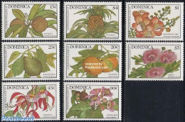 Dominica 1988 Flowers 8v, Mint NH, Nature - Flowers & Plants - Fruit - Frutas