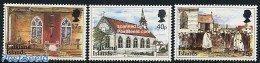 Falkland Islands 1999 Port Stanley Church 3v, Mint NH, Religion - Churches, Temples, Mosques, Synagogues - Eglises Et Cathédrales