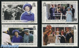 Falkland Islands 1999 Queen Mother 4v, Mint NH, History - Kings & Queens (Royalty) - Case Reali
