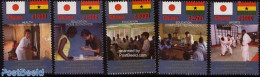 Ghana 2002 Japanese Education 5v, Mint NH, Health - Science - Sport - Health - Computers & IT - Education - Judo - Computers