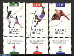 Israel 1996 Olympic Games Atlanta 3v, Mint NH, Sport - Athletics - Fencing - Olympic Games - Neufs (avec Tabs)