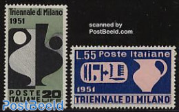 Italy 1951 Milano Trienale 2v, Unused (hinged), Art - Art & Antique Objects - Otros & Sin Clasificación