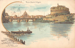 ROMA - Litografia - Ponte E Castello S. Angelo - Libreria Eermanno Loescher - Andere & Zonder Classificatie