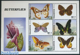 Maldives 1996 Butterflies 6v M/s, Mint NH, Nature - Butterflies - Malediven (1965-...)