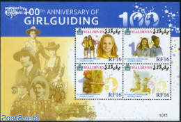 Maldives 2010 100th Ann. Of Girlguiding 4v M/s, Mint NH, Sport - Scouting - Maldiven (1965-...)