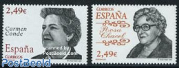 Spain 2007 Rosa Chacel & Carmen Conde 2v, Mint NH, History - Women - Art - Authors - Unused Stamps