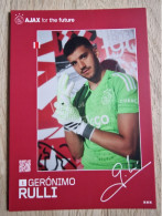 Card Geronimo Rulli - Ajax Amsterdam - 2023-2024 - Football - Soccer - Voetbal - Fussball - Villarreal Real Sociedad - Fútbol