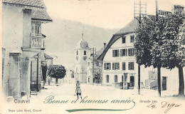 Suisse - Couvet (NE) - Grande Rue - Bonne Et Heureuse Année 1901 - Ed. Bazar Léon Borel  - Couvet