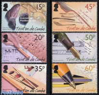 Tristan Da Cunha 2004 History Of Handwriting 6v, Mint NH, History - Nature - Geology - Horses - Art - Cave Paintings -.. - Vor- Und Frühgeschichte