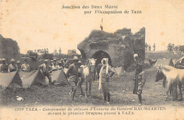 Jonction Des Deux Maroc - TAZA - Peleton D'escorte Du Général Baumgarten Devant Le Premier Drapeau Planté à Taza - Ed. N - Autres & Non Classés
