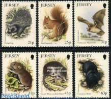 Jersey 1999 Small Mammals 6v, Mint NH, Nature - Animals (others & Mixed) - Bats - Hedgehog - Jersey