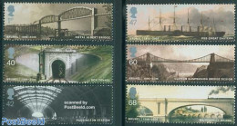 Great Britain 2006 Brunel 6v, Mint NH, Transport - Railways - Ships And Boats - Art - Bridges And Tunnels - Nuevos