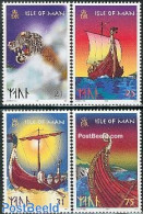 Isle Of Man 1998 Viking Boats 4v, Mint NH, Transport - Ships And Boats - Boten