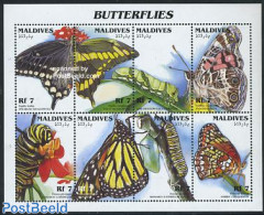 Maldives 1996 Butterflies 8v M/s, Mint NH, Nature - Butterflies - Malediven (1965-...)