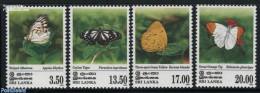 Sri Lanka (Ceylon) 1999 Butterflies 4v, Mint NH, Nature - Butterflies - Sri Lanka (Ceilán) (1948-...)