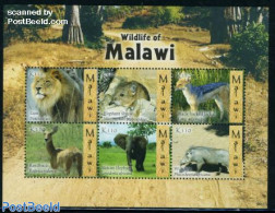 Malawi 2009 Wildlife Of Malawi 6v M/s, Mint NH, Nature - Animals (others & Mixed) - Cat Family - Elephants - Malawi (1964-...)