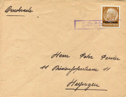 Lettre De Florange Vers Hayange (Moselle- Cachet Caoutchouc Provisoire Sur Timbre Lothringen - Guerra De 1939-45