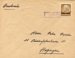 Lettre De Florange Vers Hayange (Moselle- Cachet Caoutchouc Provisoire Sur Timbre Lothringen - WW II