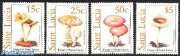 Saint Lucia 1989 Mushrooms 4v, Mint NH, Nature - Mushrooms - Paddestoelen