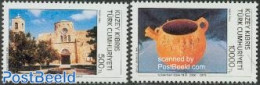 Turkish Cyprus 1993 Tourism 2v, Mint NH, Religion - Various - Cloisters & Abbeys - Tourism - Abdijen En Kloosters