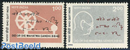 India 1992 Leave India Association 2v, Mint NH, History - Various - Gandhi - Textiles - Art - Handwriting And Autographs - Ongebruikt