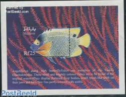 Maldives 1999 Blue-faced Angelfish S/s, Mint NH, Nature - Fish - Poissons