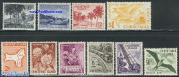 Christmas Islands 1963 Definitives 10v, Mint NH, Nature - Science - Transport - Various - Birds - Flowers & Plants - M.. - Treinen