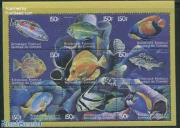 Comoros 1999 Fish 9v M/s, Coris Aygula, Mint NH, Nature - Fish - Vissen