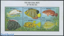 Eritrea 2000 Red Sea Fish 6v M/s, Epinephelus Fasciatus, Mint NH, Nature - Fish - Poissons