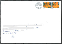 Schweiz, MiNr. 2193; Gemüseblüten: Zucchini, Auf Brief Nach Deutschland; C-363 - Briefe U. Dokumente