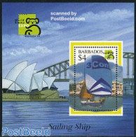 Barbados 1999 Australia 99 S/s, Mint NH, Sport - Transport - Sailing - Ships And Boats - Art - Bridges And Tunnels - Sailing