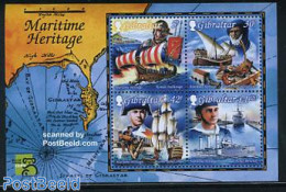 Gibraltar 1999 Shipping History S/s, Mint NH, Transport - Ships And Boats - Bateaux