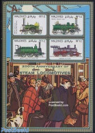 Maldives 2004 Steam Locomotives 4v M/s, Firefly Class 2-2-2, Mint NH, Transport - Railways - Trenes