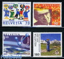 Switzerland 1999 Mixed Issue 4v, Mint NH, Nature - Science - Various - Cattle - Environment - Chemistry & Chemists - J.. - Ongebruikt