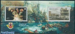 Gibraltar 2005 Battle Of Trafalgar S/s, Death Of Nelson, Mint NH, Nature - Transport - Various - Horses - Ships And Bo.. - Bateaux